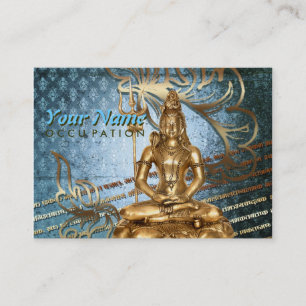 Shiva Blue Damask - Business-, Profile Card