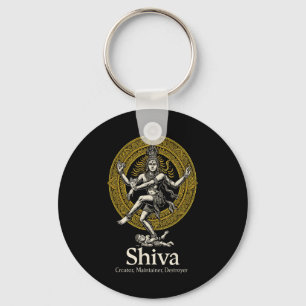 Shiva Creator Preserver Destroyer Nataraja Hindu V Key Ring