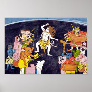 Shiva Dancing Indian Painting Poster