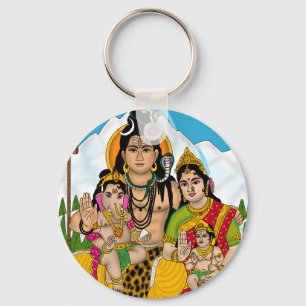 Shiva Family Keychain