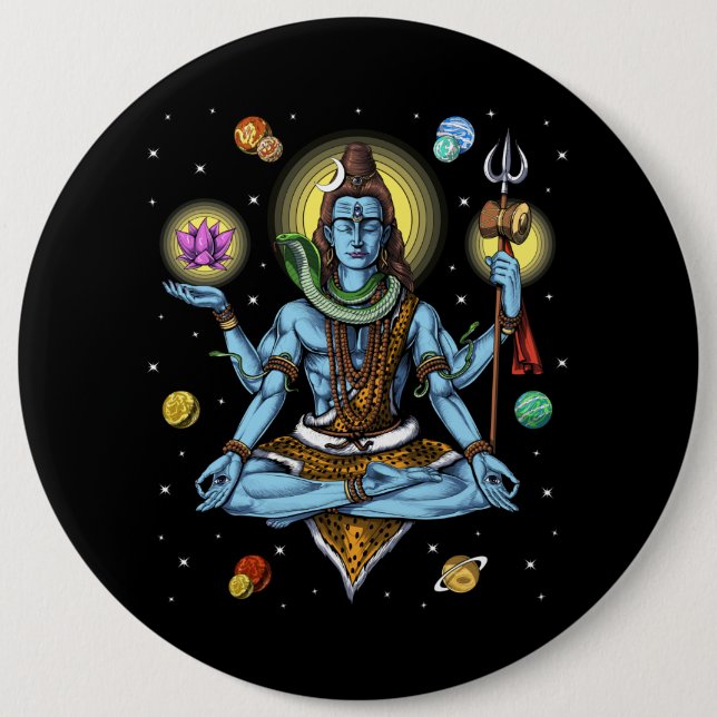 Shiva Meditation 6 Cm Round Badge (Front)