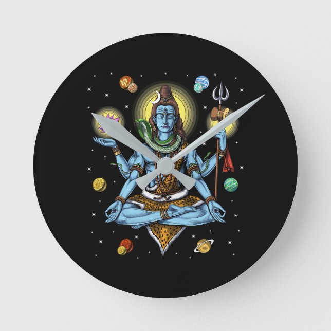 Shiva Meditation Round Clock (Front)