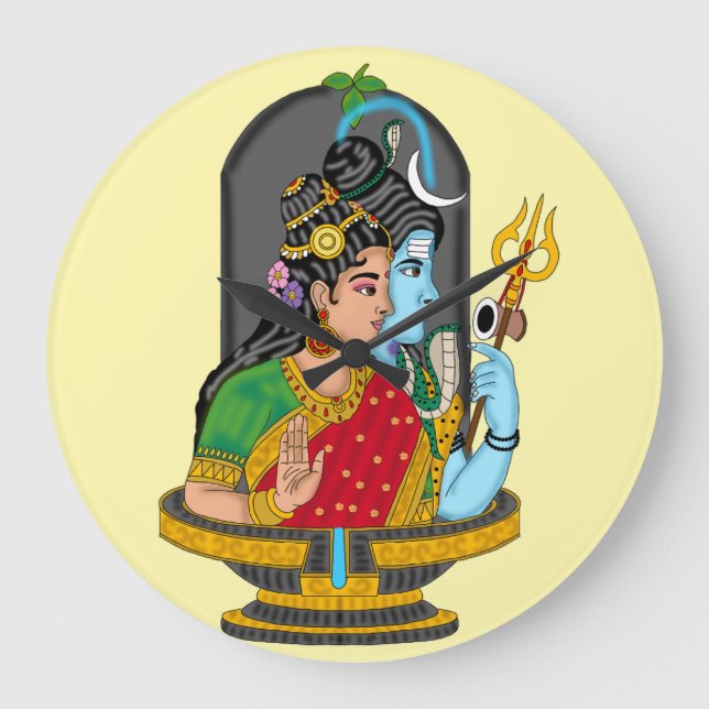 Shiva Parvati Divine Clock  (Front)