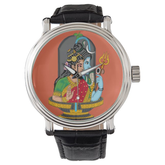 Shiva Parvati Divine Clock  Watch (Front)