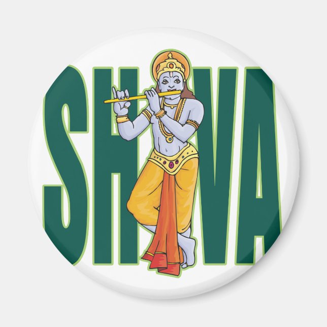 Shiva playing Flute Magnet (Front)