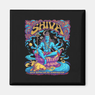 Shiva Print Hindu God Mens Womens Spiritual Tops Magnet