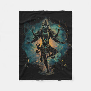 Shiva Spiritual Hindu God Tandava Dance Yoga Medit Fleece Blanket