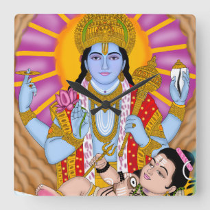 Shiva & Vishnu Clock – Divine Wall Decor & Home De