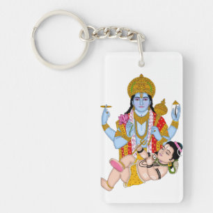 Shiva & Vishnu Keychain – Spiritual Combo Keyring