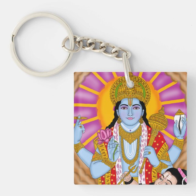 Shiva & Vishnu Keychain – Spiritual Combo Keyring (Front)