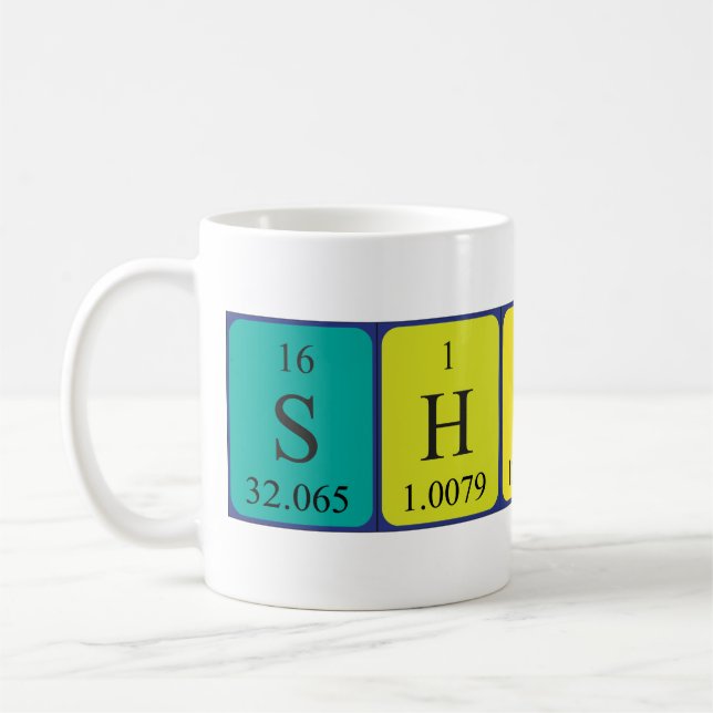 Shivam periodic table name mug (Left)