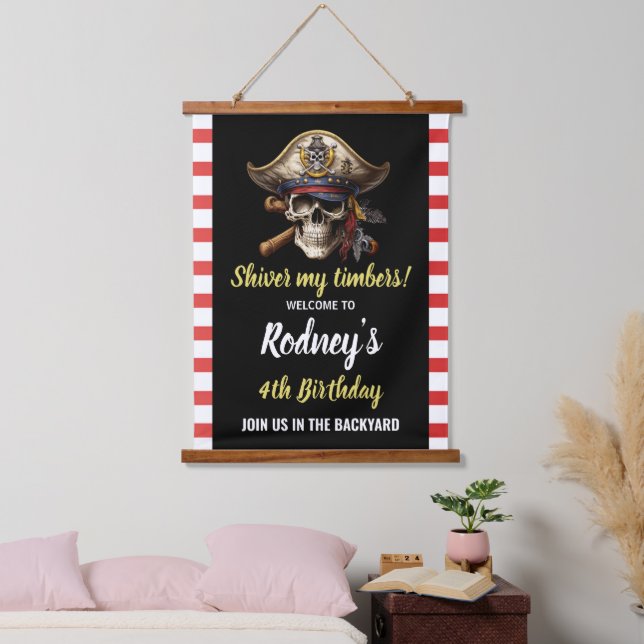 Shiver My Tembers Pirate Party  Hanging Tapestry (Bedroom)