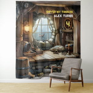 Shiver My Timbers Pirate Theme Tapestry