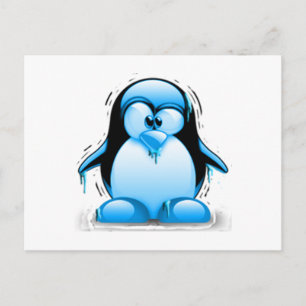 Shivering Cold Blue Tux Postcard