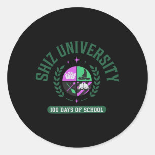 Shiz University 100 Days Of School For Men Women Classic Round Sticker
