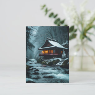 Shizuka na Fuyu: Silent Temple by the Winter River Postcard