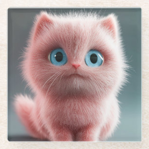 Shmu - The pink kitty Glass Coaster