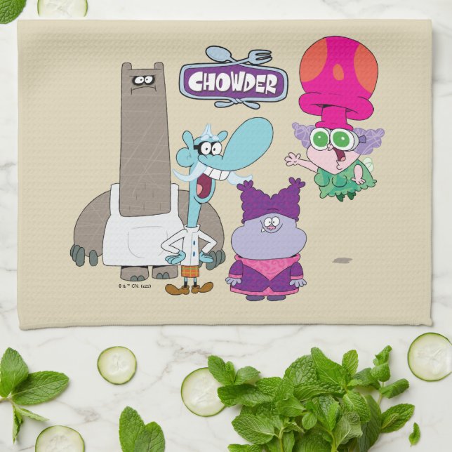 Shnitzel, Mung, Chowder, and Truffles Tea Towel (Folded)