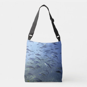 Shoal of Fish. Diving Underwater. Crossbody Bag