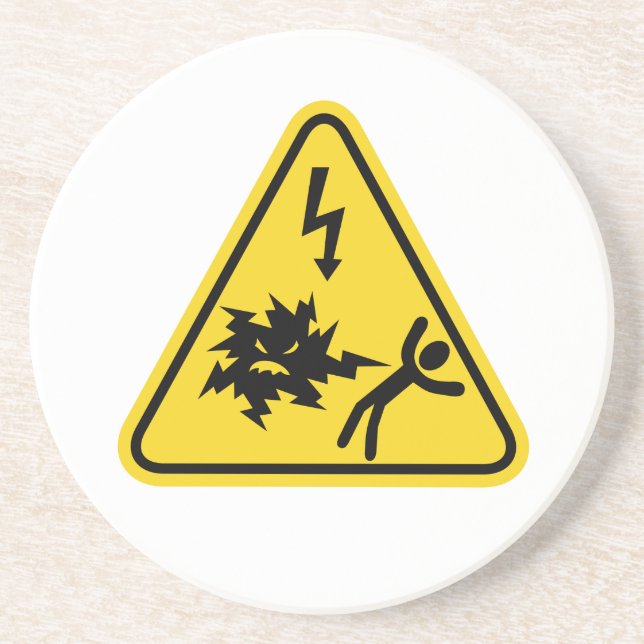 Shock Hazard Sign Coaster (Front)