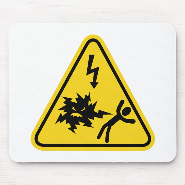 Shock Hazard Sign Mouse Pad (Front)