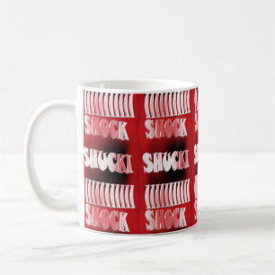 Shock red and black patterned coffee mug