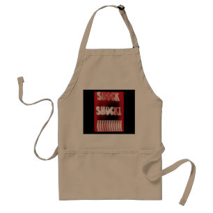 Shock red and black patterned standard apron