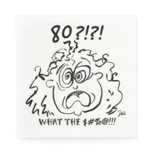 Shocked 80th Birthday Napkin
