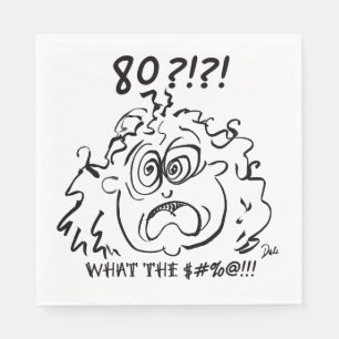 Shocked 80th Birthday Napkin