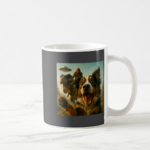 Shocked Australian Shepherd Dog T-rex Bigfoot Ufo  Coffee Mug