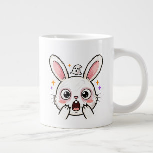 Shocked Bunny Halloween Ghost Face Large Coffee Mug