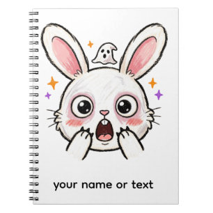 Shocked Bunny Halloween Ghost Face Notebook