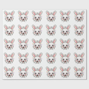 Shocked Bunny Halloween Ghost Face Wrapping Paper