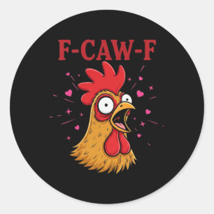Shocked Chicken Funny Bird Valentines Day Men Wome Classic Round Sticker