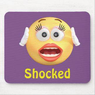 Shocked Emoji Girl Emoticon Cartoon Face Mouse Pad