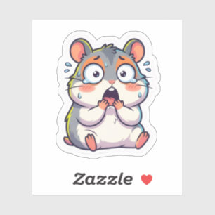 Shocked Kawaii Hamster Sticker