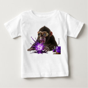 Shocked Monkey Scientist with Exploding Purple Che Baby T-Shirt
