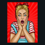 Shocked Pop Art Cherry Poster<br><div class="desc">Shocked Pop Art Cherry</div>