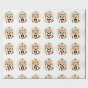 Shocked Shiba Inu "OH MY GOD" - Surprise Meme Wrapping Paper