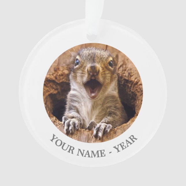 Shocked Squirrel Ornament (Front)