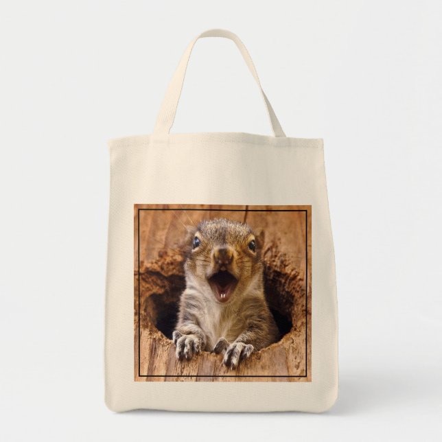 Shocked Squirrel Tote Bag (Front)