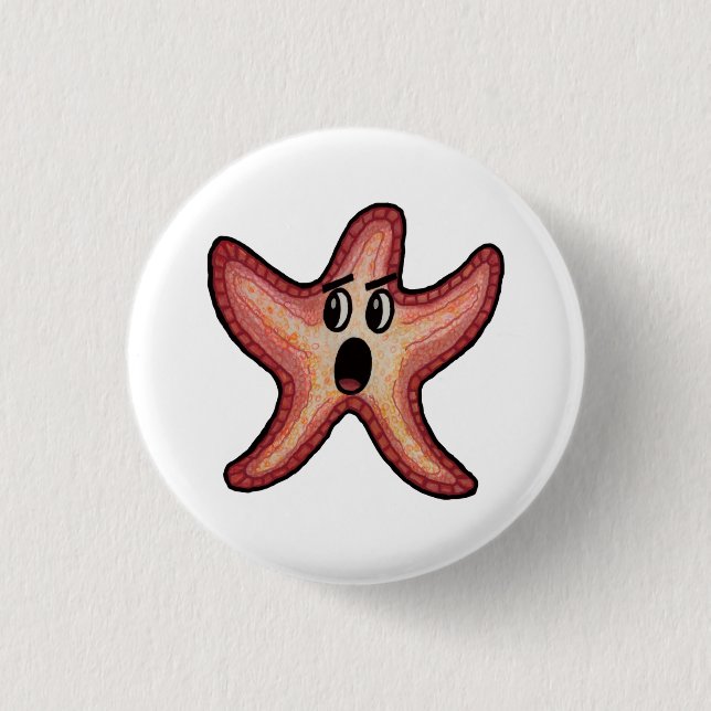 Shocked Starfish 3 Cm Round Badge (Front)