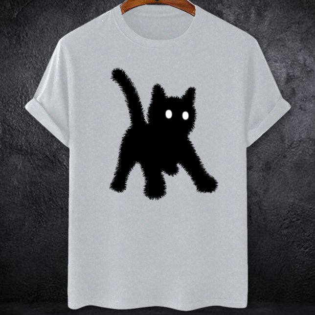 Shocked surprised black cat meme social anxiety T-Shirt (Creator Uploaded)