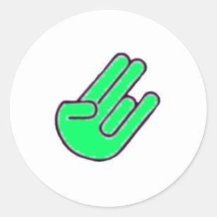 Shocker Hand Symbol Classic Round Sticker