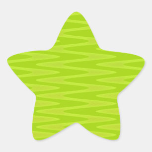 Shocking Bright Green Chartreuse Zigzag Pattern Star Sticker