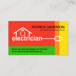 Shocking Colours Electrician Home Wiring Business Card