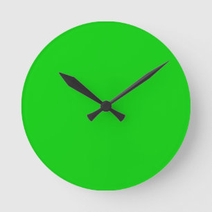 Shocking Green Background template - customise own Round Clock