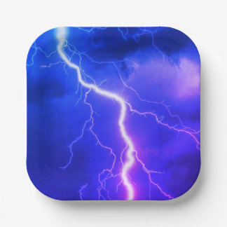 Shocking Lightning Strike  Paper Plate