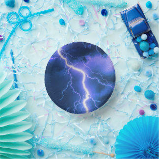 Shocking Lightning Strike Paper Plate