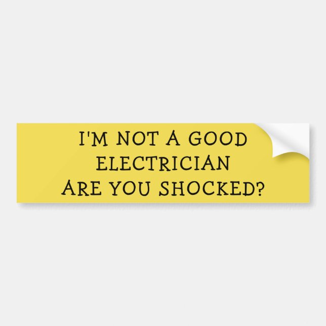 Shocking News - Bad Electrician Pun Bumper Sticker (Front)